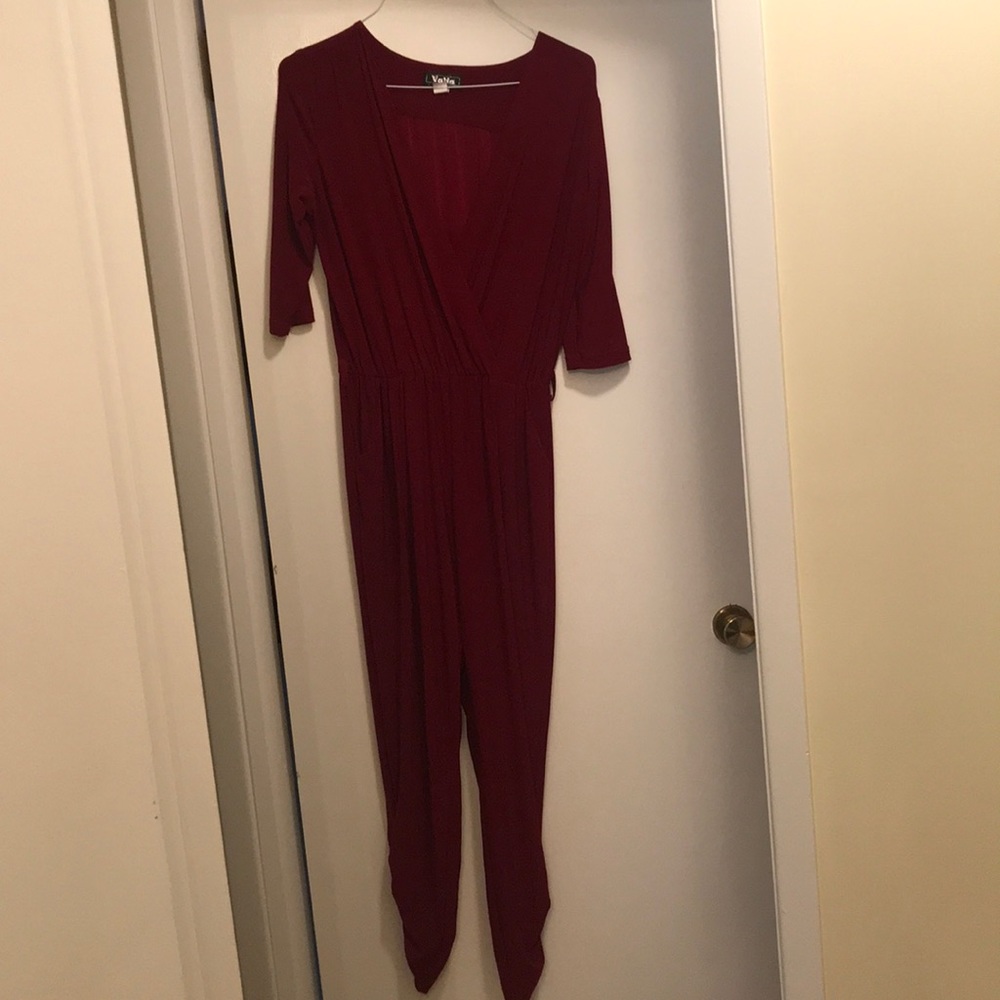 Elegant Dark Red Jumpsuit